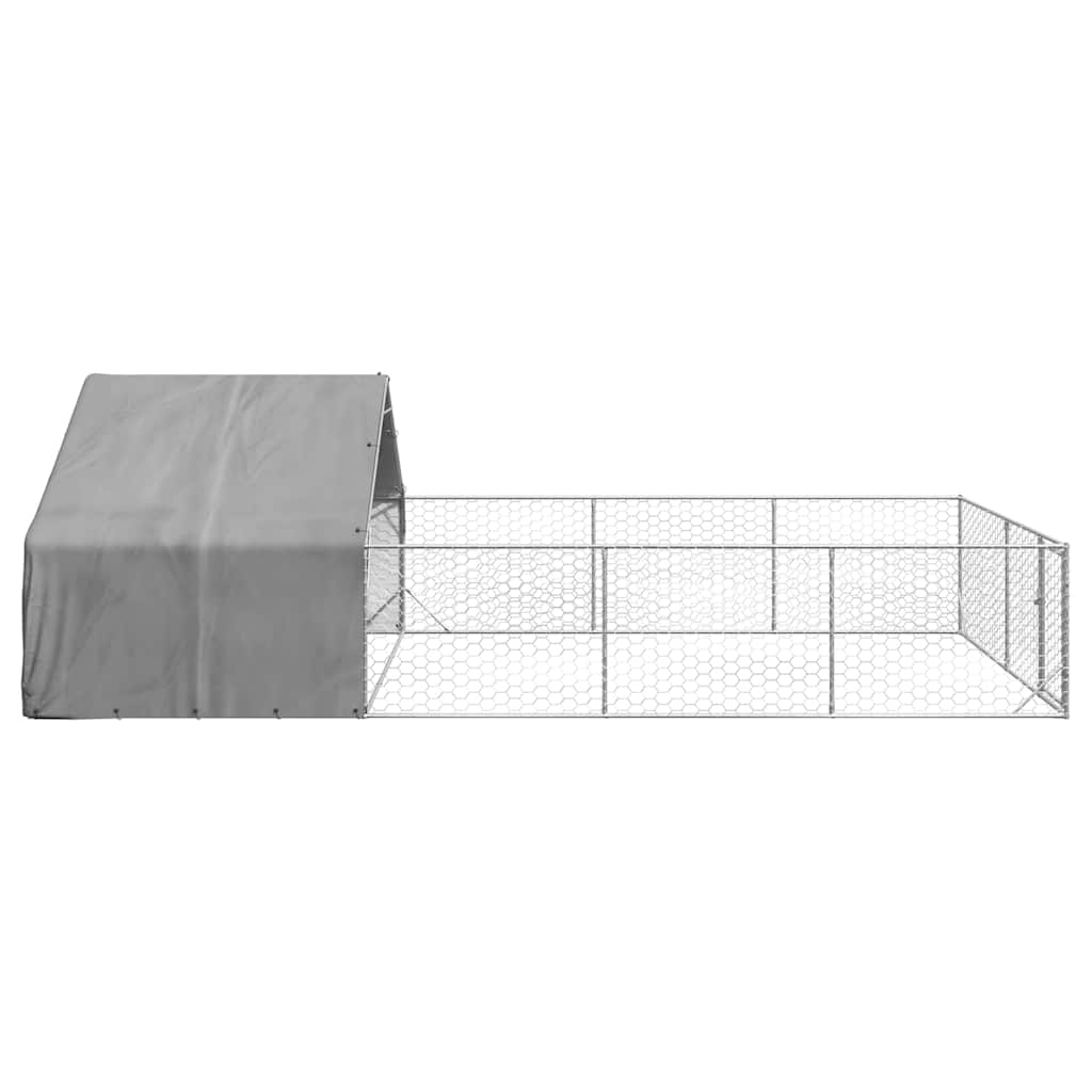 Cuccia per Cani da Esterno con Recinto 7x3x1,9m Acciaio Zincato 3329244