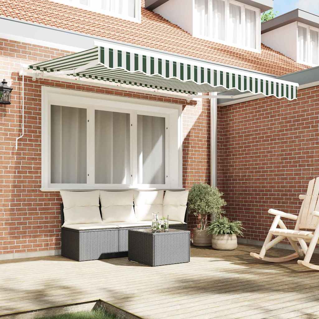 Telo di ricambio per tenda da sole Verde e bianco 350 x 200 cm 42000654