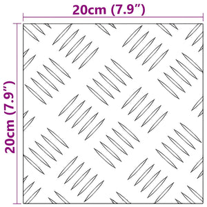 Dischi Quadrati 2 pcs Argento 20 x 20 cm Alluminio 4104235