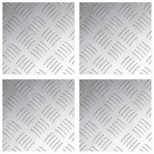 Dischi Quadrati 4 pcs Argento 20 x 20 cm Alluminio 4104236