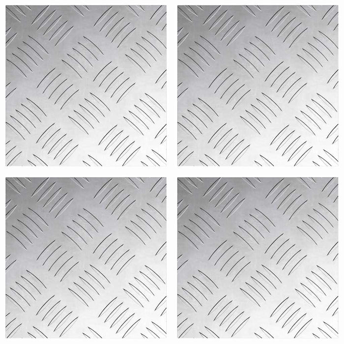 Dischi Quadrati 4 pcs Argento 20 x 20 cm Alluminio 4104238