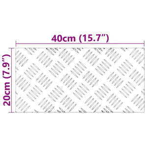 Dischi Quadrati 4 pcs Argento 40 x 20 cm Alluminio 4104244