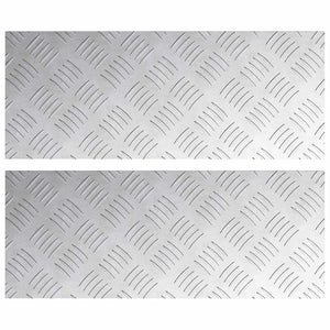 Dischi Quadrati 2 pcs Argento 50 x 20 cm Alluminio 4104247