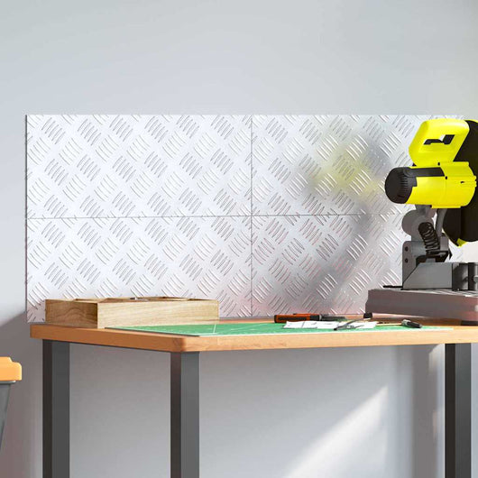 Dischi Quadrati 4 pcs Argento 50 x 20 cm Alluminio 4104248