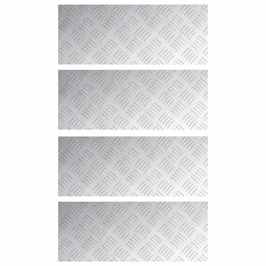 Dischi Quadrati 4 pcs Argento 50 x 20 cm Alluminio 4104248