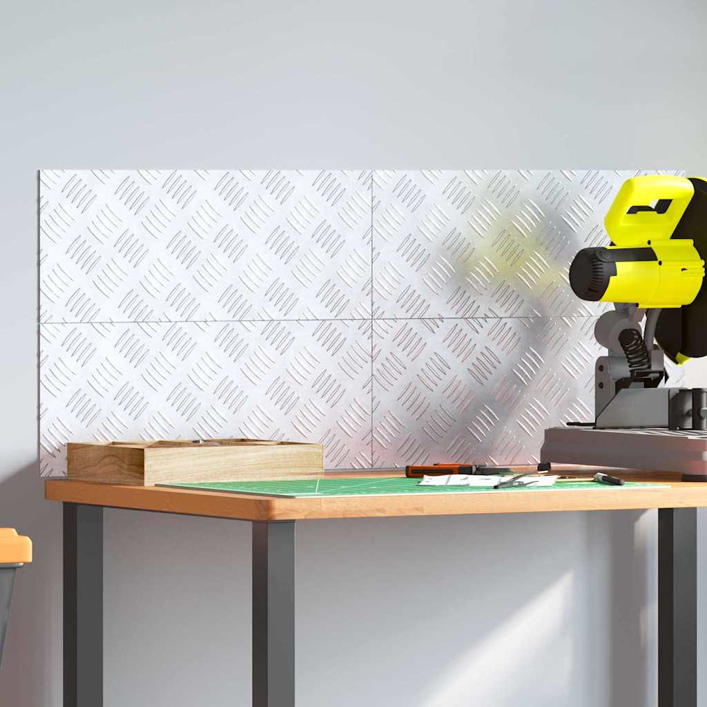 Dischi Quadrati 4 pcs Argento 50 x 20 cm Alluminio 4104250