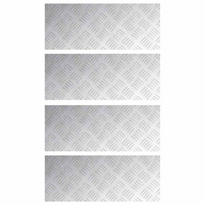Dischi Quadrati 4 pcs Argento 50 x 20 cm Alluminio 4104250