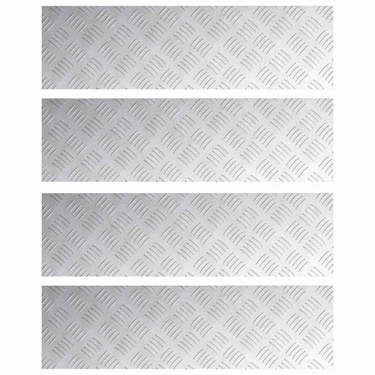 Dischi Quadrati 4 pcs Argento 70 x 20 cm Alluminio 4104256