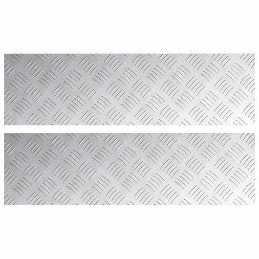 Dischi Quadrati 2 pcs Argento 70 x 20 cm Alluminio 4104257