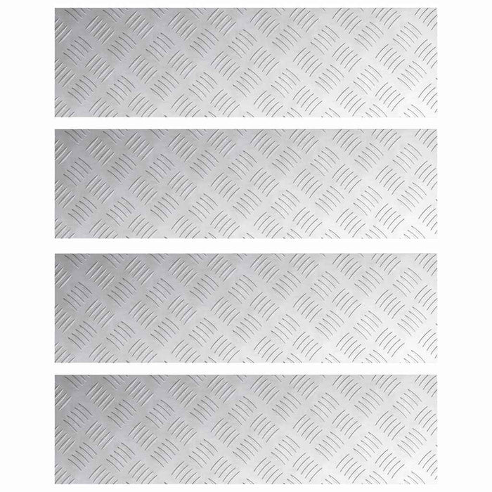 Dischi Quadrati 4 pcs Argento 70 x 20 cm Alluminio 4104258