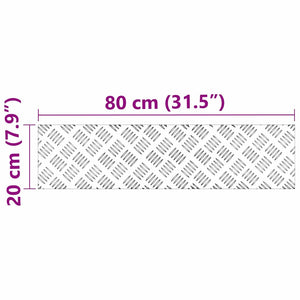 Dischi Quadrati 2 pcs Argento 80 x 20 cm Alluminio 4104259