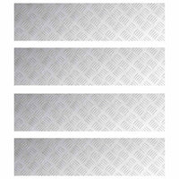 Dischi Quadrati 4 pcs Argento 80 x 20 cm Alluminio 4104260