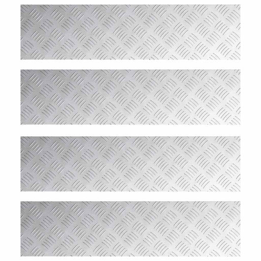 Dischi Quadrati 4 pcs Argento 80 x 20 cm Alluminio 4104260