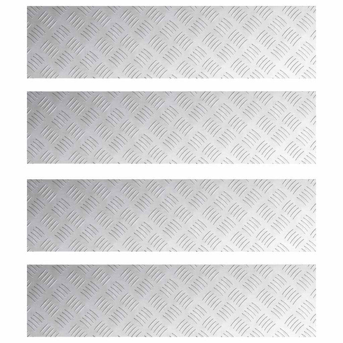 Dischi Quadrati 4 pcs Argento 80 x 20 cm Alluminio 4104260