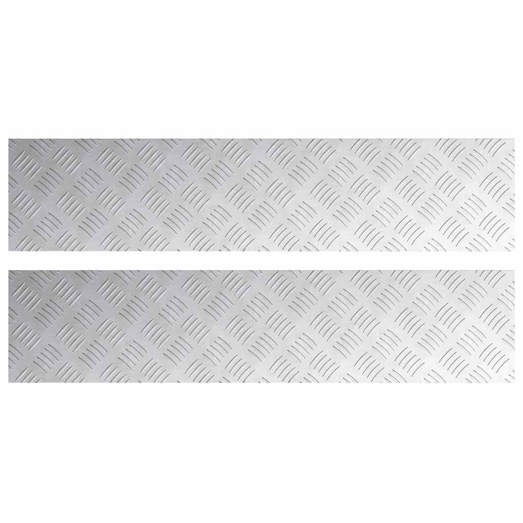 Dischi Quadrati 2 pcs Argento 90 x 20 cm Alluminio 4104263
