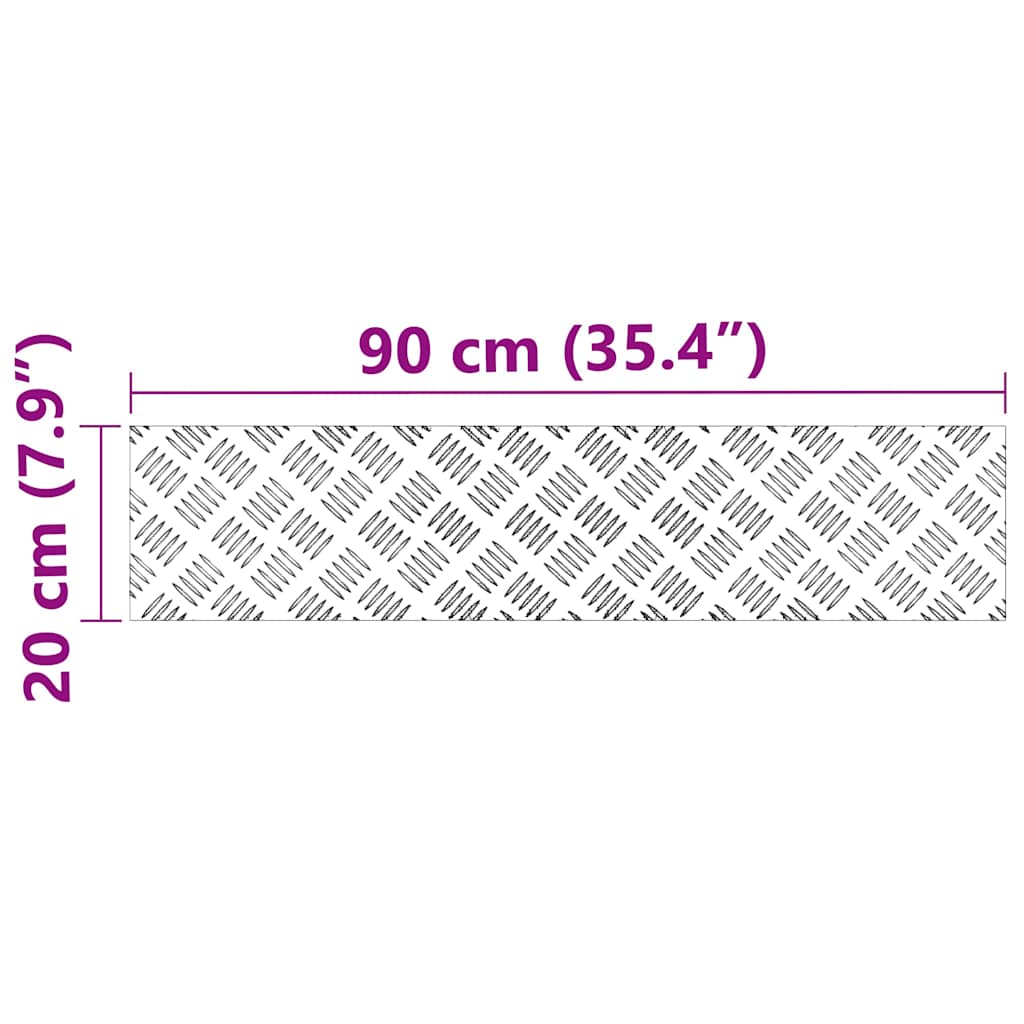 Dischi Quadrati 2 pcs Argento 90 x 20 cm Alluminio 4104263