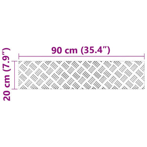 Dischi Quadrati 4 pcs Argento 90 x 20 cm Alluminio 4104264