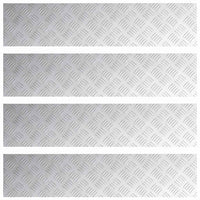 Dischi Quadrati 4 pcs Argento 90 x 20 cm Alluminio 4104266