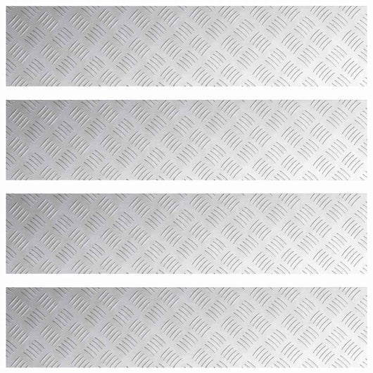 Dischi Quadrati 4 pcs Argento 90 x 20 cm Alluminio 4104266