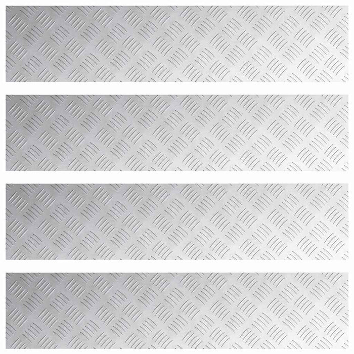 Dischi Quadrati 4 pcs Argento 90 x 20 cm Alluminio 4104266