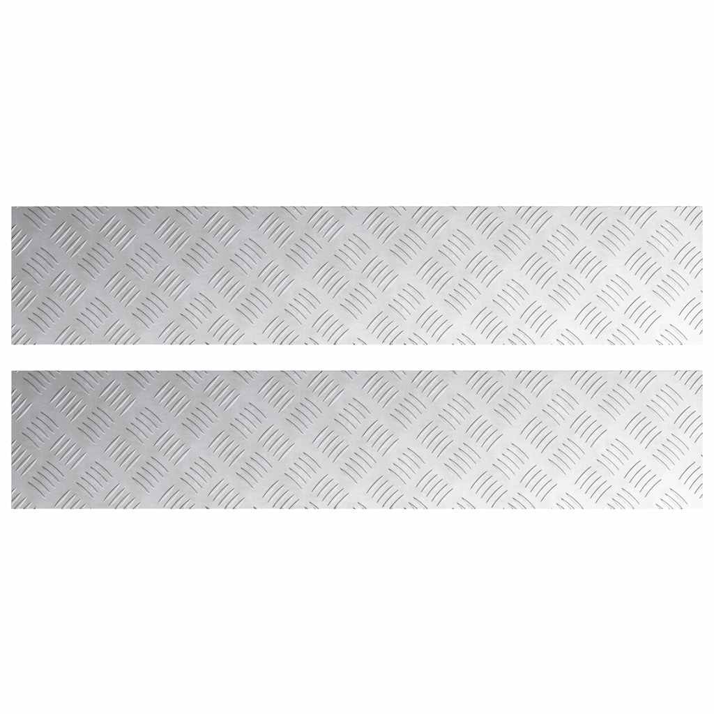 Dischi Quadrati 2 pcs Argento 100 x 20 cm Alluminio 4104267