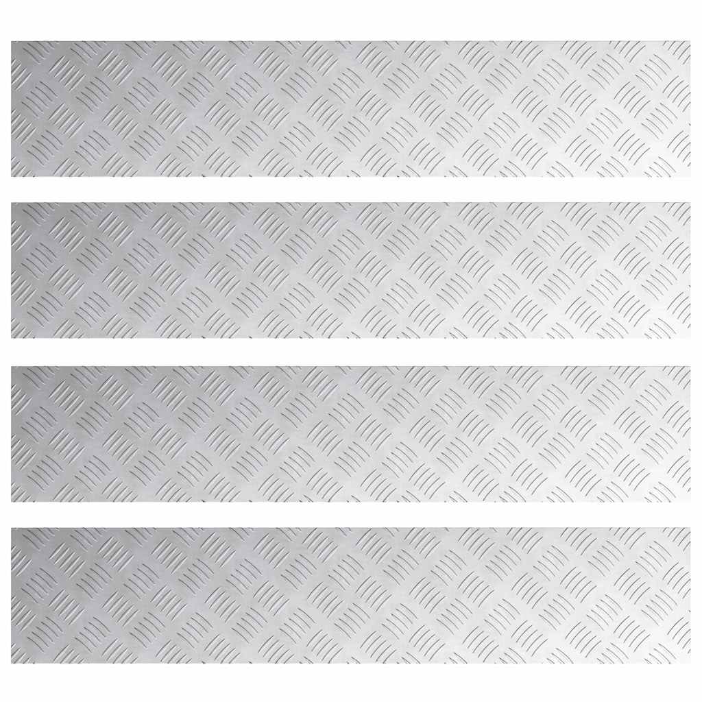 Dischi Quadrati 4 pcs Argento 100 x 20 cm Alluminio 4104268
