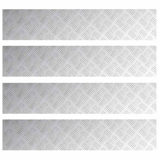 Dischi Quadrati 4 pcs Argento 100 x 20 cm Alluminio 4104270