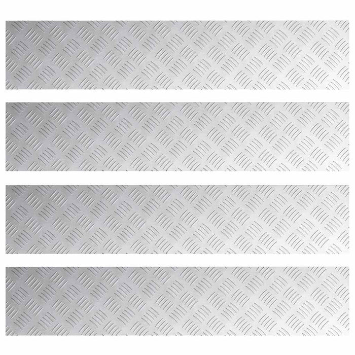 Dischi Quadrati 4 pcs Argento 100 x 20 cm Alluminio 4104270