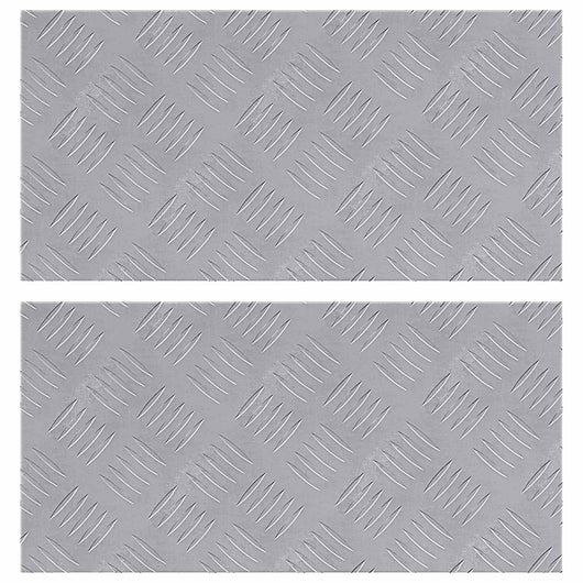 Dischi Quadrati 2 pcs Argento 50 x 25 cm Alluminio 4104271