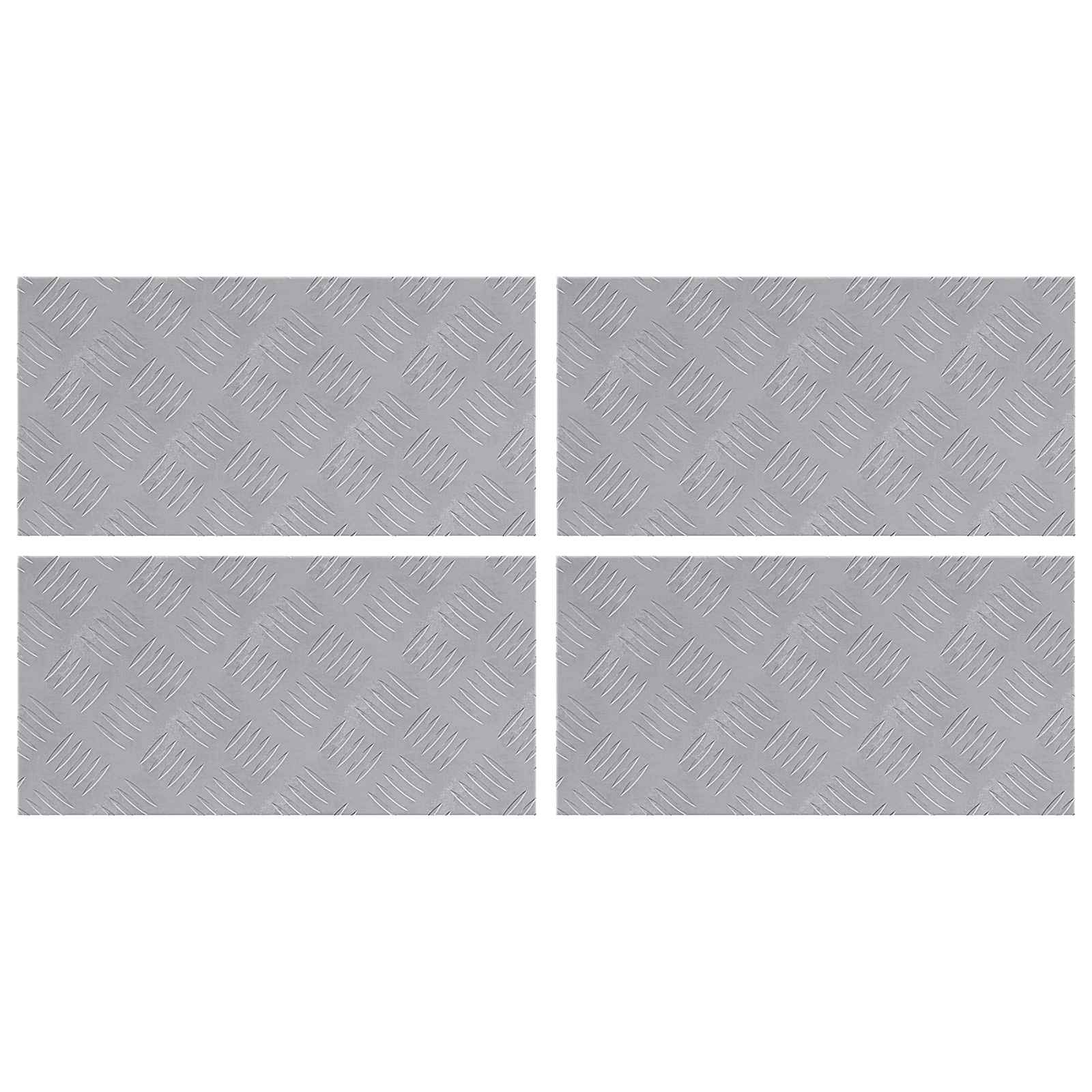 Dischi Quadrati 4 pcs Argento 50 x 25 cm Alluminio 4104272