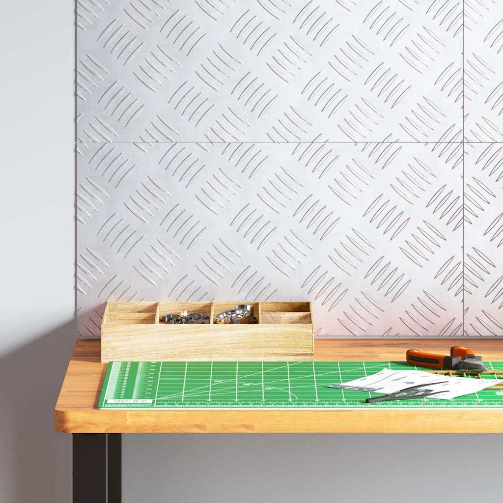 Dischi Quadrati 4 pcs Argento 50 x 25 cm Alluminio 4104274