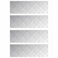 Dischi Quadrati 4 pcs Argento 75 x 25 cm Alluminio 4104276