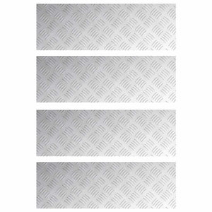 Dischi Quadrati 4 pcs Argento 75 x 25 cm Alluminio 4104276