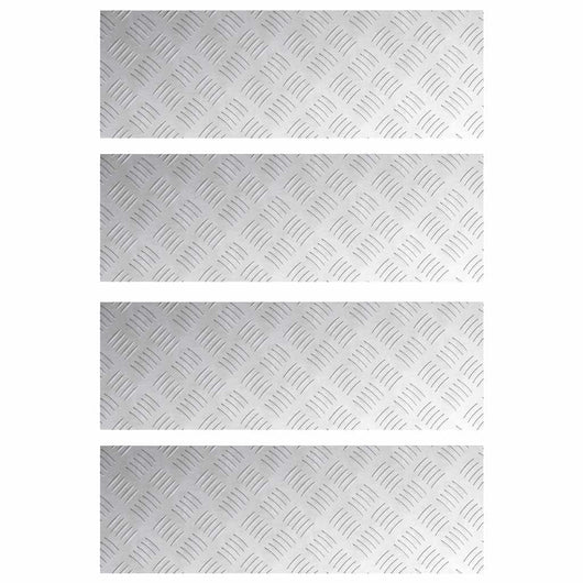 Dischi Quadrati 4 pcs Argento 75 x 25 cm Alluminio 4104276