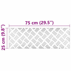 Dischi Quadrati 4 pcs Argento 75 x 25 cm Alluminio 4104276