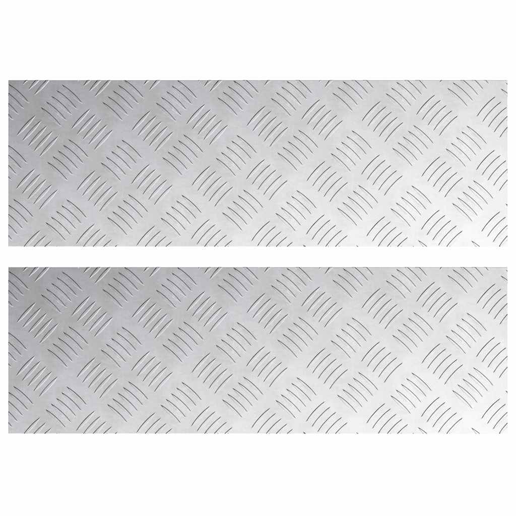 Dischi Quadrati 2 pcs Argento 75 x 25 cm Alluminio 4104277