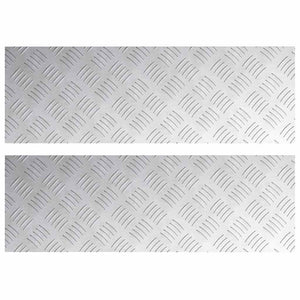 Dischi Quadrati 2 pcs Argento 75 x 25 cm Alluminio 4104277