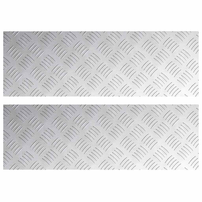 Dischi Quadrati 2 pcs Argento 75 x 25 cm Alluminio 4104277