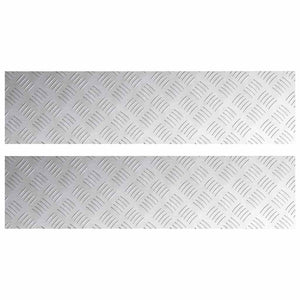 Dischi Quadrati 2 pcs Argento 100 x 25 cm Alluminio 4104279