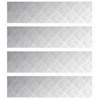 Dischi Quadrati 4 pcs Argento 100 x 25 cm Alluminio 4104280