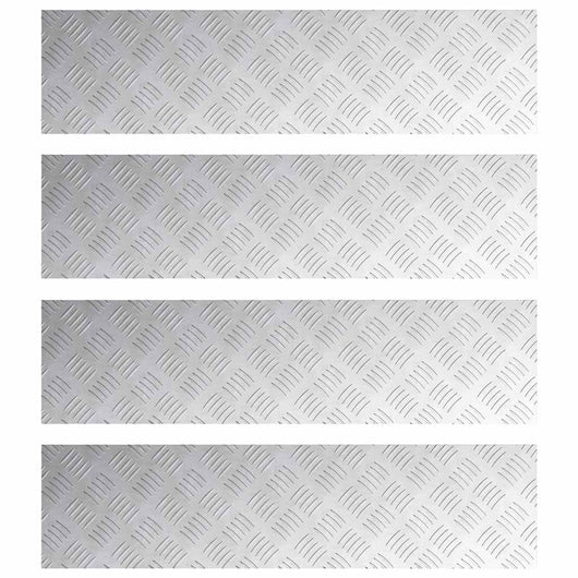 Dischi Quadrati 4 pcs Argento 100 x 25 cm Alluminio 4104280