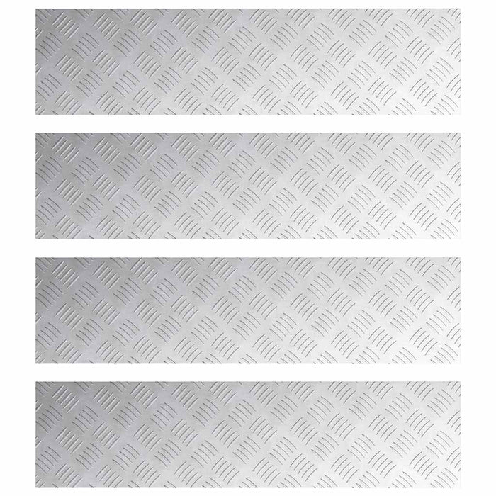 Dischi Quadrati 4 pcs Argento 100 x 25 cm Alluminio 4104280