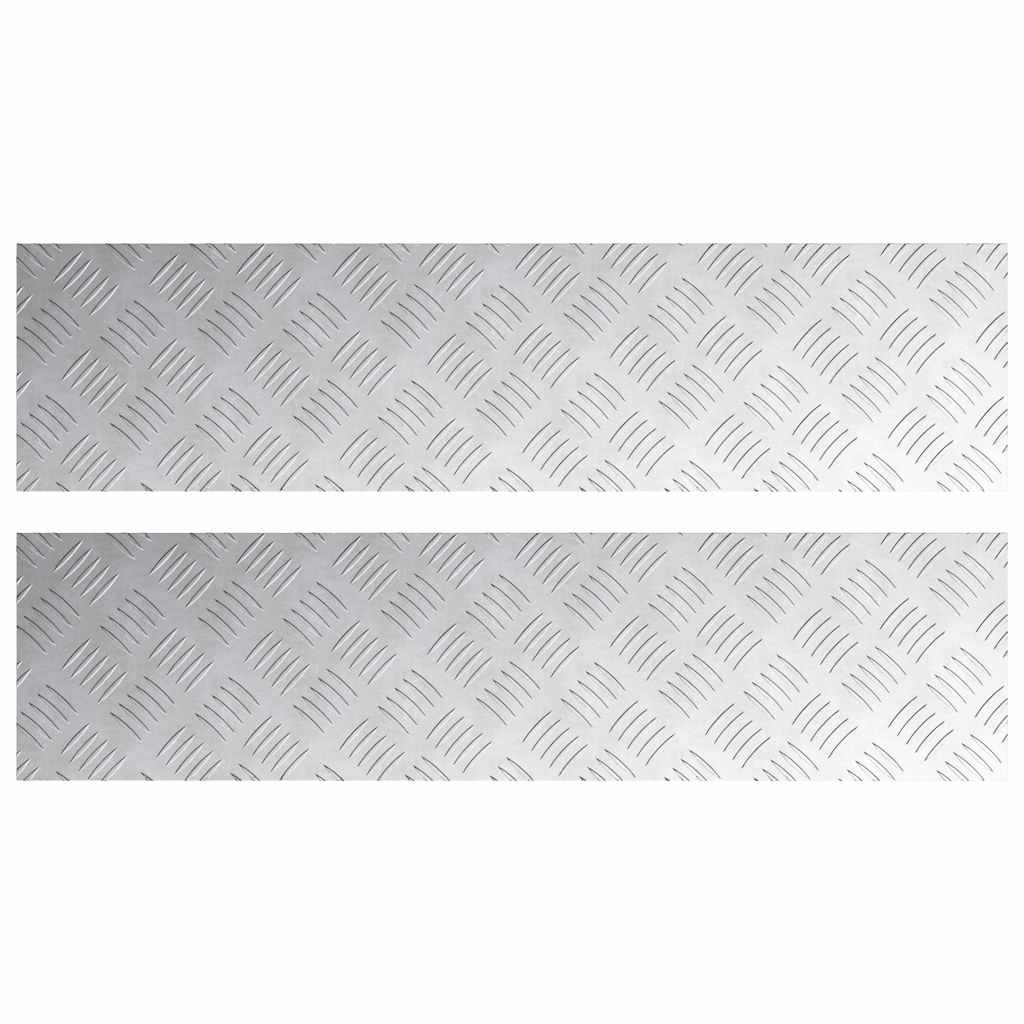 Dischi Quadrati 2 pcs Argento 100 x 25 cm Alluminio 4104281
