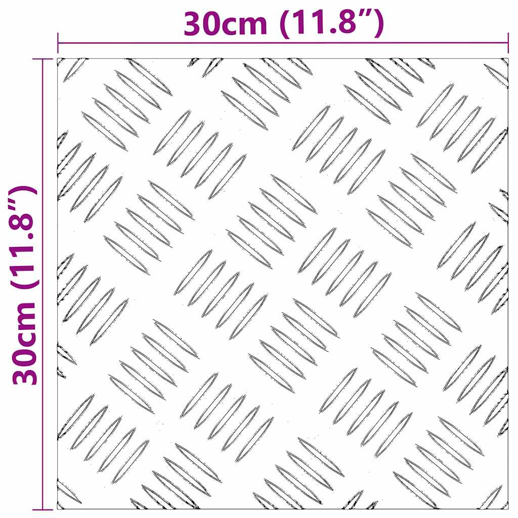 Dischi Quadrati 2 pcs Argento 30 x 30 cm Alluminio 4104285