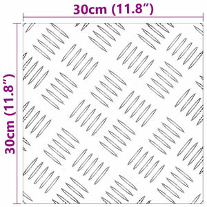 Dischi Quadrati 2 pcs Argento 30 x 30 cm Alluminio 4104285