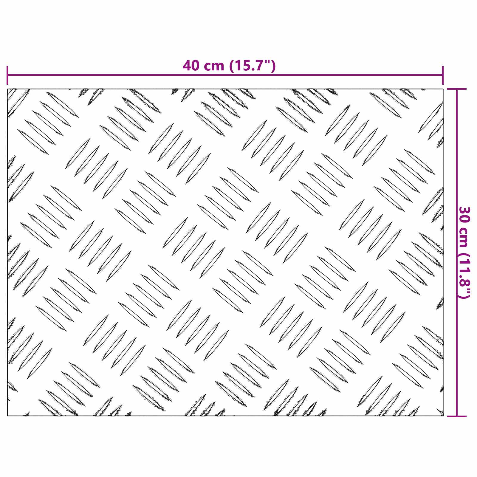 Dischi Quadrati 2 pcs Argento 40 x 30 cm Alluminio 4104287