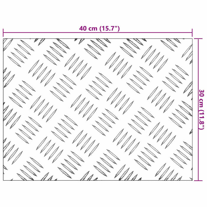 Dischi Quadrati 2 pcs Argento 40 x 30 cm Alluminio 4104287