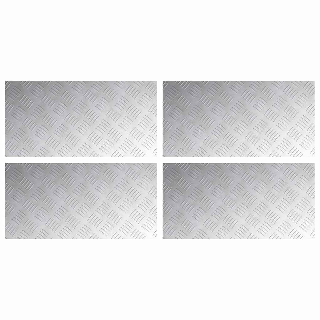 Dischi Quadrati 4 pcs Argento 60 x 30 cm Alluminio 4104296