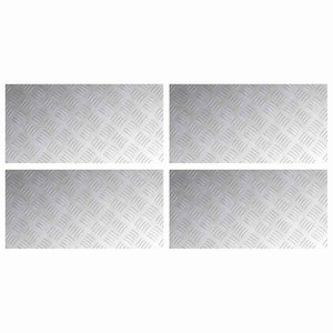 Dischi Quadrati 4 pcs Argento 60 x 30 cm Alluminio 4104296