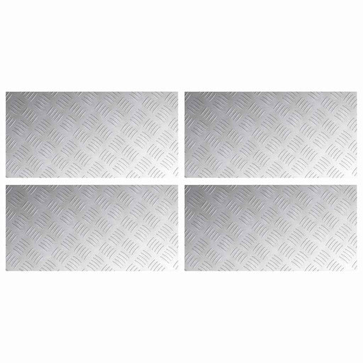 Dischi Quadrati 4 pcs Argento 60 x 30 cm Alluminio 4104296